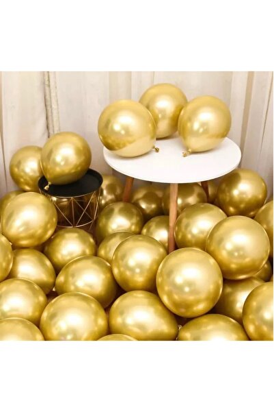 GNS بالونات كروم ذهبية، عبوة من 50 قطعة، متوافقة مع الهيليوم، زينة حفلات لامع...