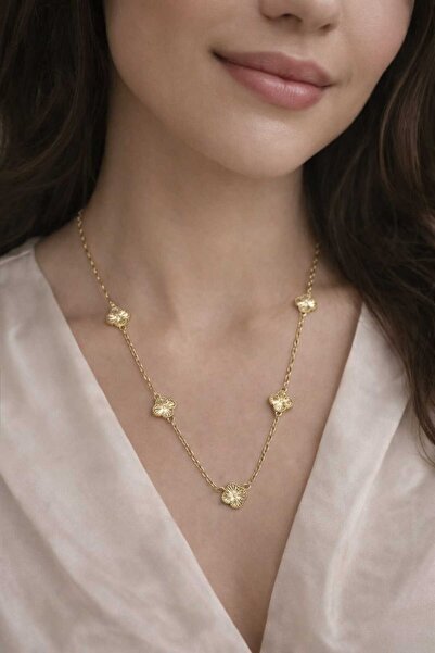 Asel Mini yonca modeli kadın kolye