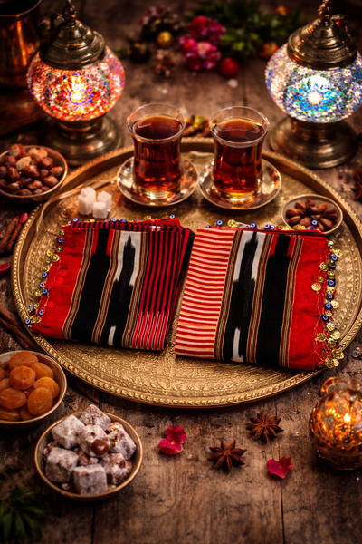 seymenbıçakçılık 2-Piece Black Sea Regional Sequin Scarf – Traditional Patter...