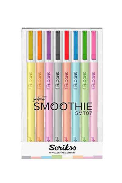 Scrikss OFFICE JEL KALEM SMOOTHIE 0.7 KARIŞIK RENK 8 Lİ BLS.