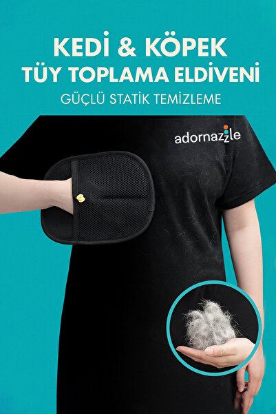 KCA HOME Kedi & Köpek Tüy Toplama Eldiveni, Güçlü Statik Temizleme, Halı, Kol...