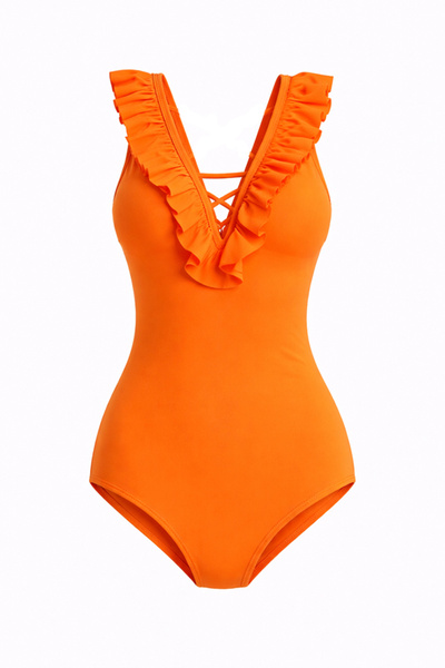 CUPSEA Women's Ruffled Front Swimsuit