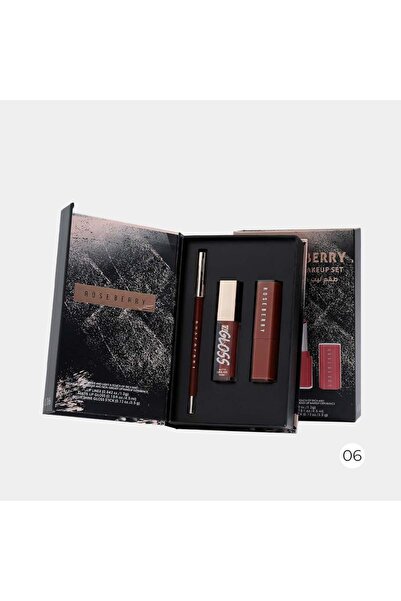 ROSE BERRYY Royal Lip Kit 06: Liner, Lipstick, and Lip Gloss in 3 touches tha...