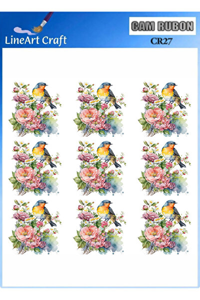 LİNEART Cam Yüzey Rubon Baskı Transfer No:CR27-20x20cm