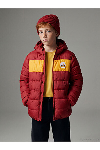 LC Waikiki Rmz Gi̇yi̇m Farkiyla Hooded Licensed Printed Boys' Puffer Jacket