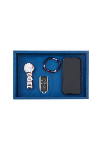 MOENAStudio Medium Size Parliament Blue Faux Leather Tray