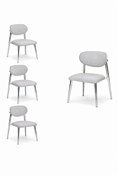 Avenza Furniture AVENZA LİVİNG Polo 4’lü Metal Ayaklı Modern Mutfak Sandalyes...