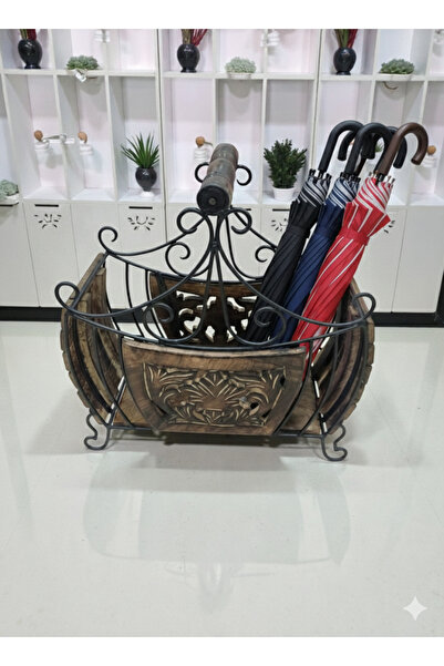 DNC Art&Deco Ahşap El Oyması Beşik Tasarım Gazetelik ve Şemsiyelik - Otantik ...