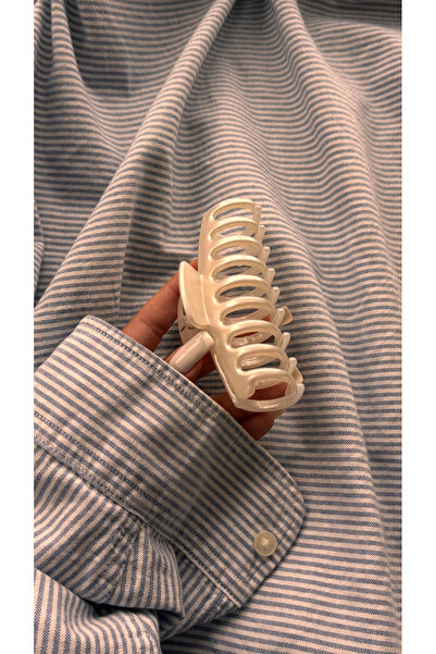 YOYYO Clamă de păr alb perlat - Accesoriu de păr de dimensiuni mari cu fixare...