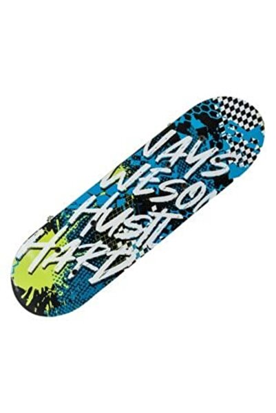 AVA Blue and White Skateboard 43 cm, PU Wheels, ABEC-5 Bearings, Non-Slip Base