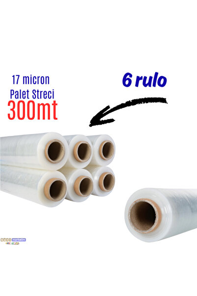 SLCMARKETİM Palet Ambalaj Streci Streç Film 50cm*300metre 6adet (1koli)