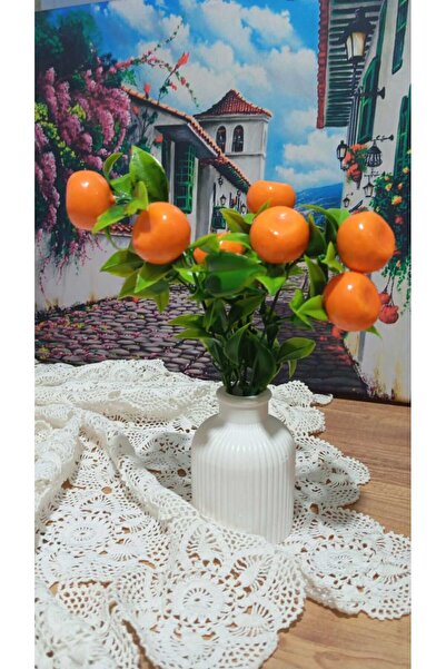 SAGA DEKORASYON & HEDİYELİK 3 قطع من أغصان اليوسفي الاصطناعية (تشمل المزهرية)