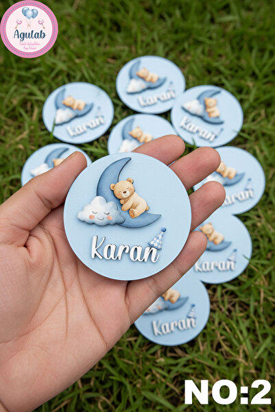 Agulab Bebek isimli magnet - Mevlit Hediyelik Magnet - İsimli Ahşap Magnet (2...