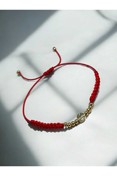 henahera accessory Unisex Kırmızı Gold Renk Vintage Plaka Dorika Ayarlanabili...