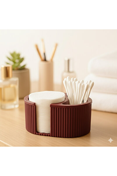 Yuflin Design Wooden Look Cotton and Swab Organizer – Stylish Vanity Table Or...