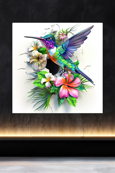 Lucena Pictură metalică Hole Collection pe perete - Colibri 2