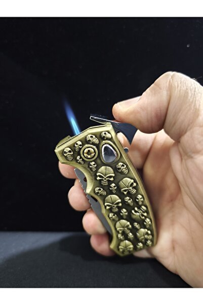 enyatakı Bıçaklı ızgaralı pürmüzlü kuru kafa modeli kaliteli tarz çakmak