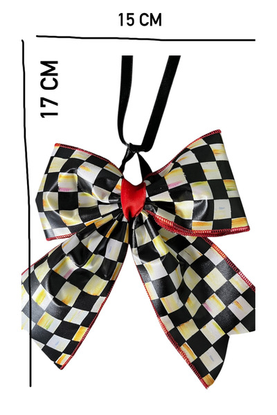 GÜLHOBY Mackenzie Deden Checkered Pattern Ribbon Bow 2” Pieces