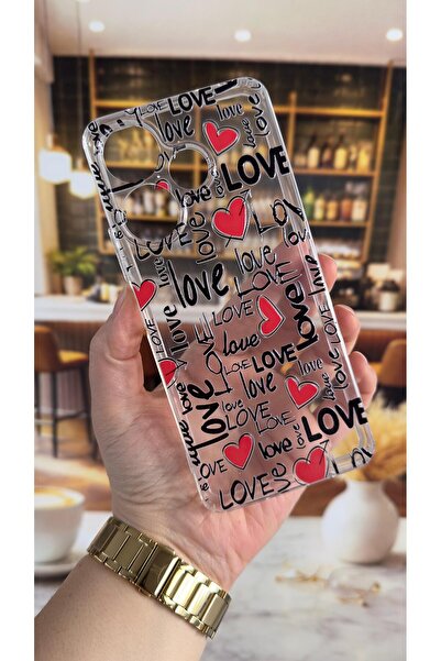 Vip Case غطاء شفاف متوافق مع ريدمي 13 بنمط كتابة الحب، يمتص الصدمات ويحمي الك...