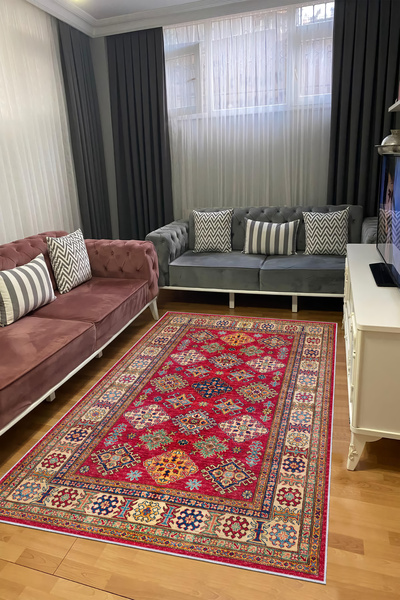 CENTER AVM Vintage Halı Salon Halısı Makinede Yıkanabilir Halı Kaymaz Taban Halı