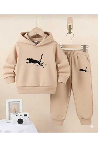 Nice Clothes Children's Tracksuit Set Hooded Unisex Cheetah Print