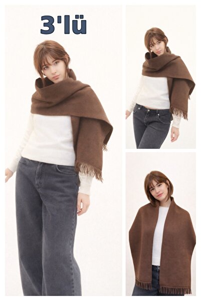 markazzi Dimaz Tricotaj de iarnă cu franjuri lungi, șal, eșarfă, set de 3 |  ...