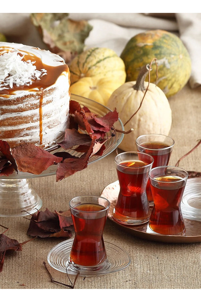 Altijara 12’li İnce Belli Çay Seti 6 Adet Bardak 6 adet Bardak Altı