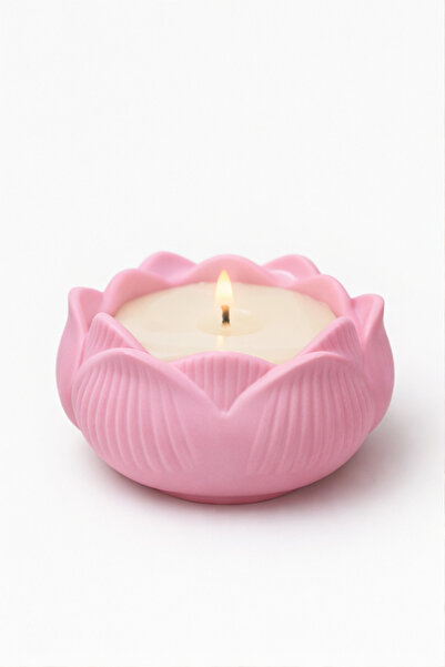 Bernami SözDekor Scented Flower (Lotus) Bowl Candle 130 gr (Mortar Casting)