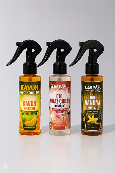 LASPAK 3'lü Premium Oto Koku Seti Kalıcı Yoğun Esans (3*100 ML)