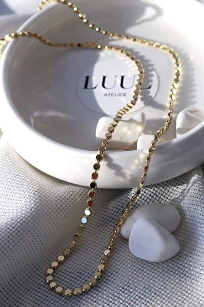 LUUL ATELIER XUPING Minimal Pul Ezme Zincir 14K Çelik Kolye