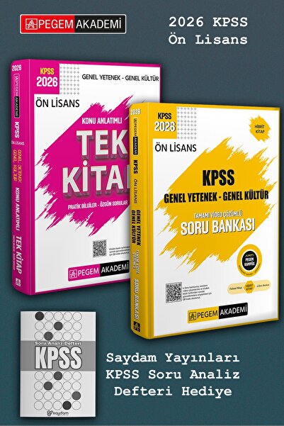 Pegem Akademi Yayıncılık 2026 KPSS Önlisans Konu Anlatımlı Tek Kitap & Soru B...