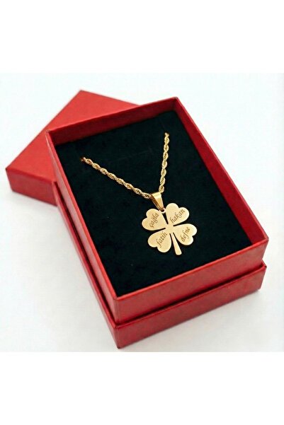 NİŞANTAŞI GÜMÜŞ 4 Yapraklı İsimli Yonca Kolye