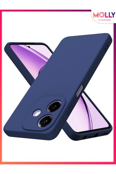 Molly حافظة من السيليكون المخملي غير اللامع باللون الأزرق الليلي لهاتف OPPO A3