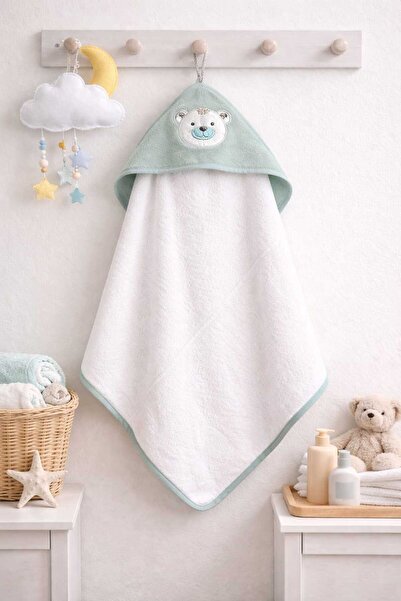 krm kerem bebe 75*75cm 100% Cotton Embroidered with Head & Soft & Water Absor...