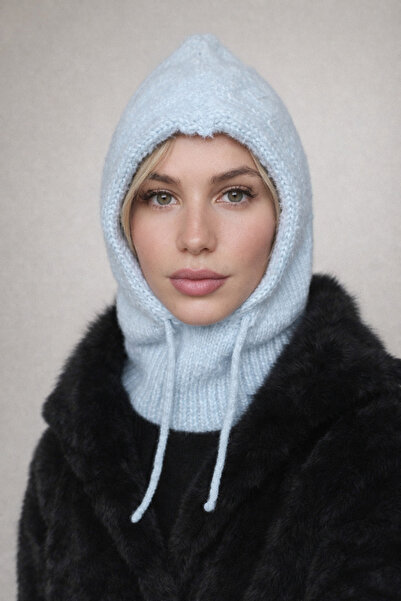 Şirin Giyim Aksesuar Μπαλακλάβα Μπεμπέ Μπλε Ανγκορά Μάλλινο Μπερέ Κάλυμμα Κεφ...