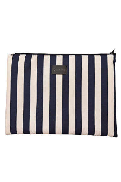 Goshıkı Blue and White Striped 15 Inch Laptop/Macbook and MacBook Pro Compati...