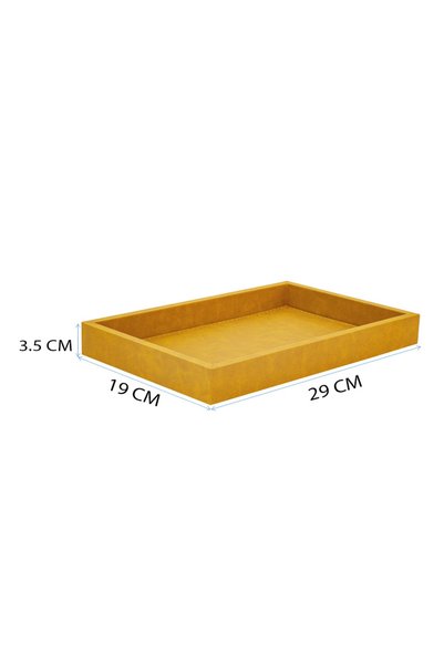 MOENAStudio Medium Size Yellow Faux Leather Tray