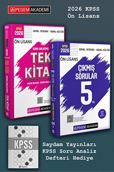 Pegem Akademi Yayıncılık 2026 KPSS Önlisans Konu Anlatımlı Tek Kitap & Çıkmış...