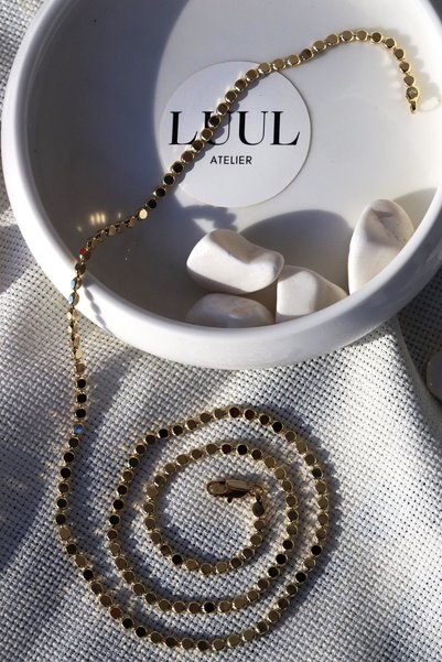 LUUL ATELIER XUPING Minimal Pul Ezme Zincir 14K Çelik Kolye