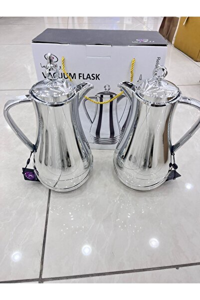 South house Coffee and tea thermos set, 1 liter * 1 liter capacity, shiny sil...