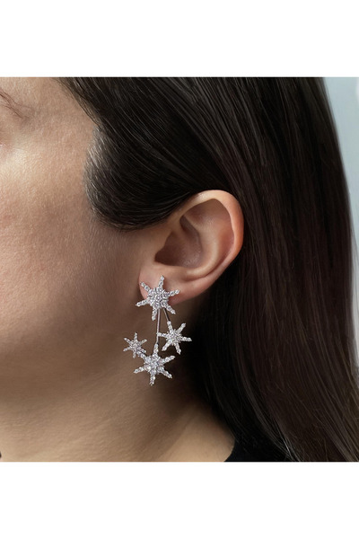 GOX أقراط على شكل ندفة ثلج مزدوجة الاستخدام على الوجهين