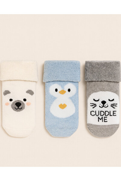 Katia&Bony Baby 3-Pack Animal Patterned Towel Socks