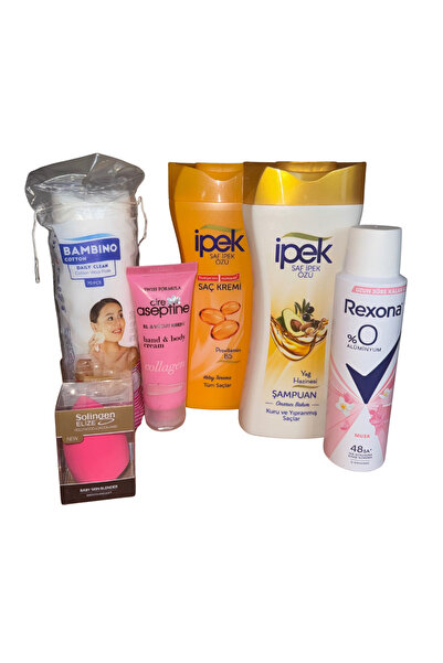 İpek Kişisel Bakım Seti- Şampuan, Saç Kremi, Deodrant, Kolajen Kremi ,Makyaj ...