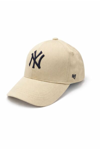 MSA Unisex Baseball Ny Embroidered Hat Cream-Black