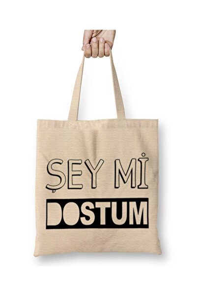 Toyaso What's Up Dude Λευκή υφασμάτινη τσάντα με μακρύ χερούλι Τσάντα αγορών ...