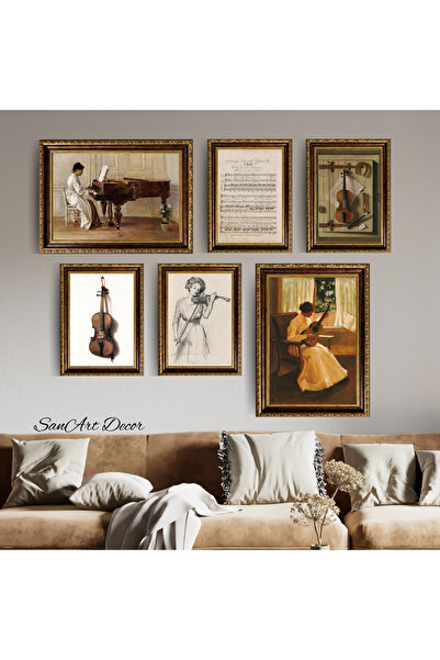 Sanart Framed Oil Painting Art Set, Vintage Painting, 6 Piece Painting Set, A...