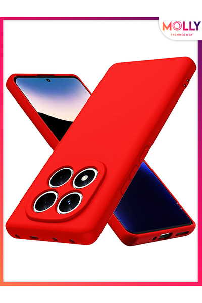 Molly Red Liquid Inside Velvet Matte Silicone Case for Xiaomi Redmi Note 14 P...