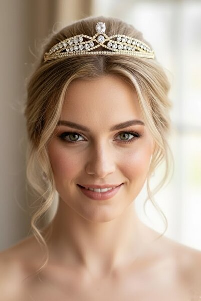 CAŞ DEKORASYON Zircon Stone Promise Engagement Henna Bridal Crown