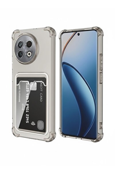 Tecno Spark 30 PRO Kılıf Kartlıklı Anti Şok Korumalı Şeffaf Silikon (KL7)