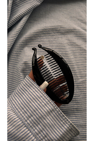 YOYYO مشبك شعر نسائي أسود كبير الحجم على شكل موز - فاصل ومشابك للشعر